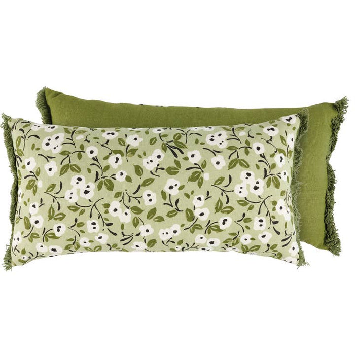 White Poppies Pillow | 16x8