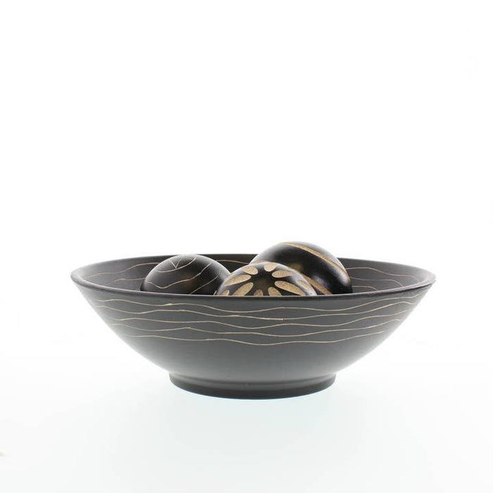 Artisan Deco Bowl and Decorative Spheres