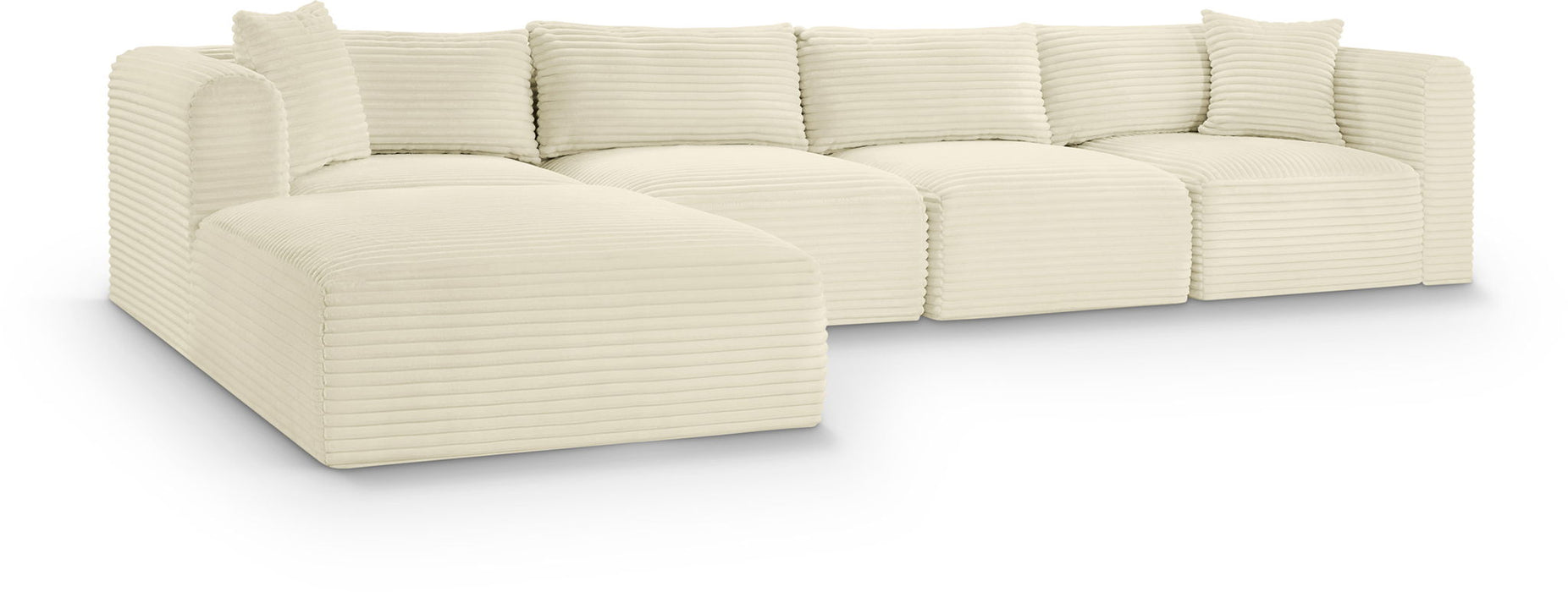 Shaggy - 5 Piece Modular Sectional With Ottoman
