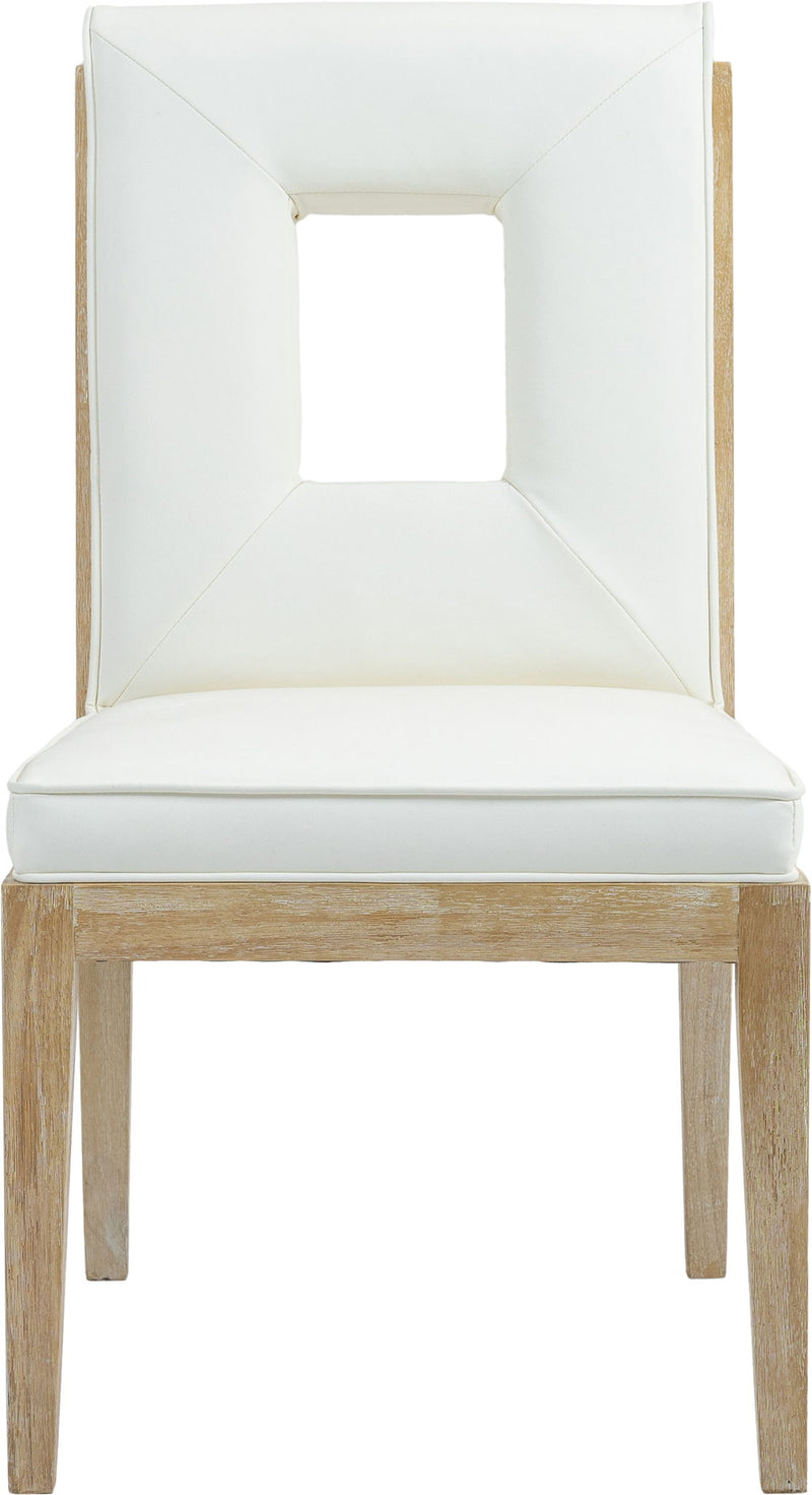 Gwendolyn - Faux Leather Dining Side Chair With Natural Frame (Set of 2)
