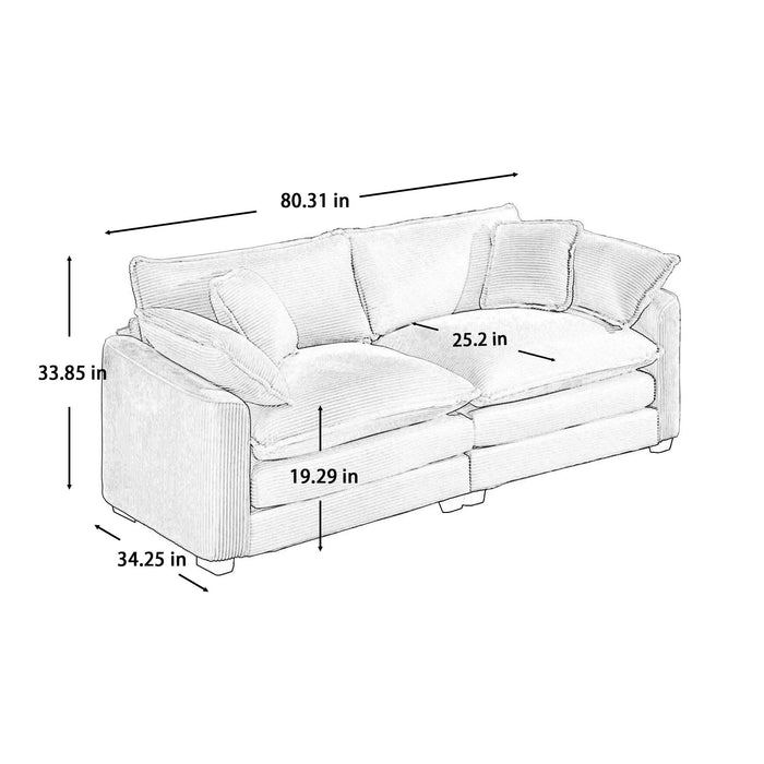 Elegant Corduroy Oversized Sectional Sofa Set With Deep Seats And Flexible Layout