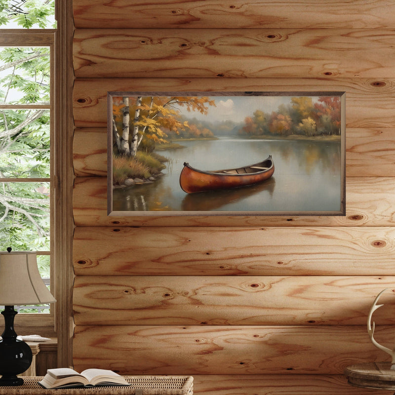 Red Canoe On The Lake