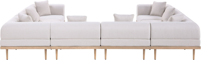 Laguna - 8 Piece Resilient Water Resistant Fabric 142" Upholstered Outdoor Patio Modular Sectional