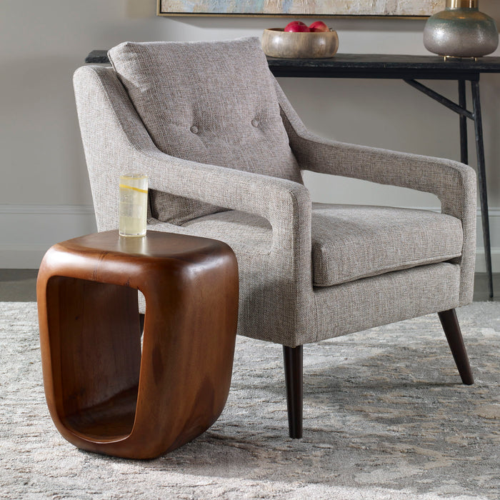 Loophole - Wooden Accent Stool - Light Brown