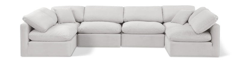 Indulge - Velvet 6 Piece Modular U-Shaped Sectional