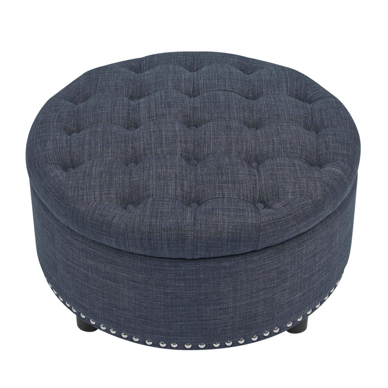 Tufted Storage Ottoman With Upholstery