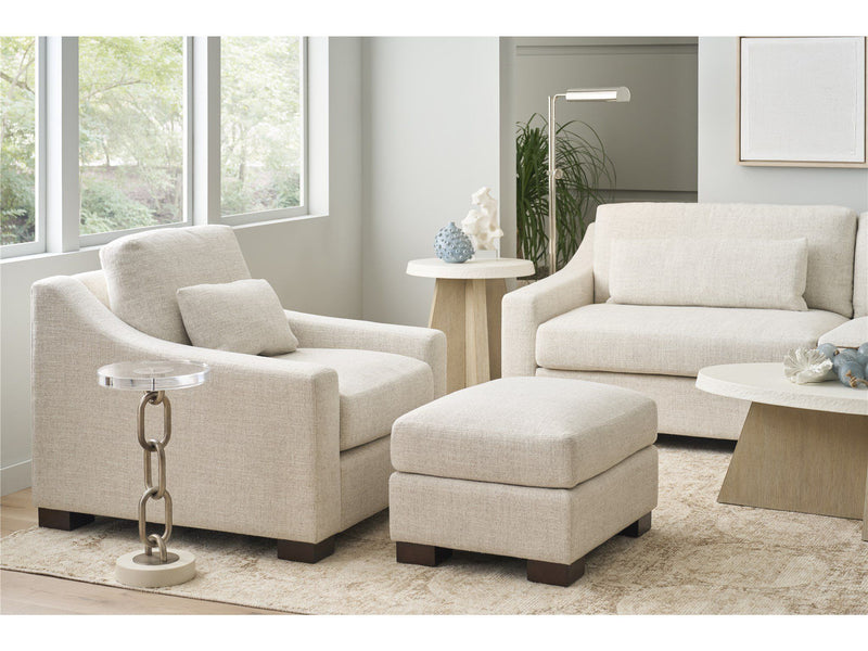 Brooklyn - Ottoman - Pearl Silver