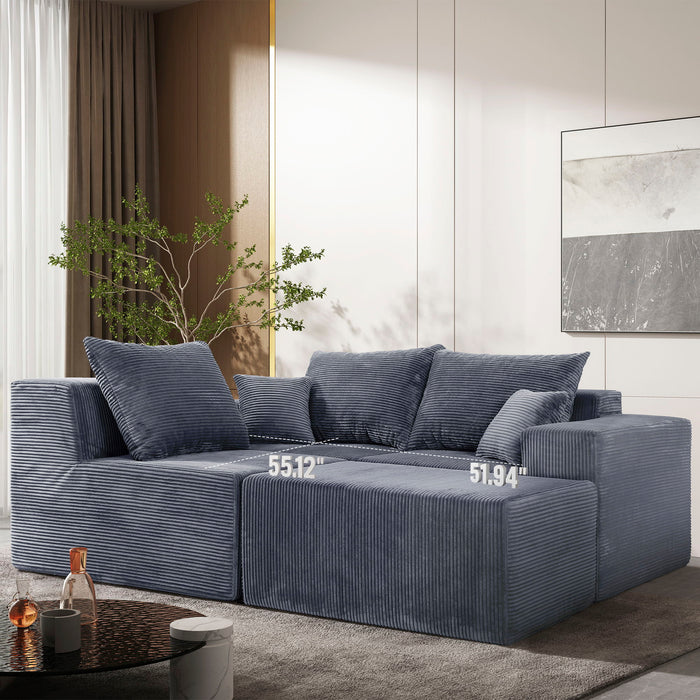 Modular Sectional Sofa, Convertible Couch With Chaise Corduroy