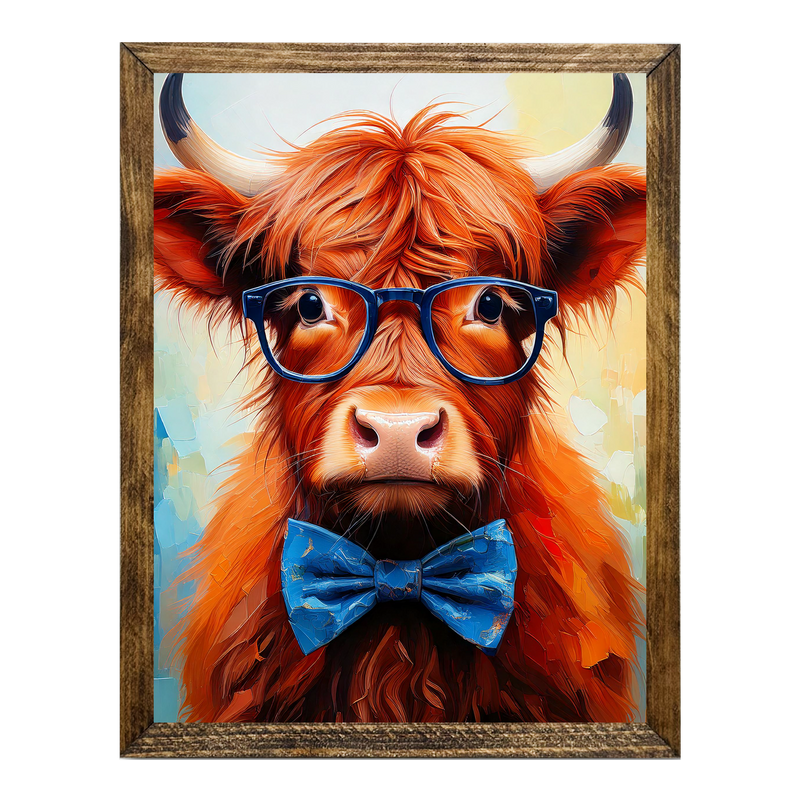 ARTISTIC SERIES TIMBERLAND- ANIMALS WITH GLASSES HGHLND COW