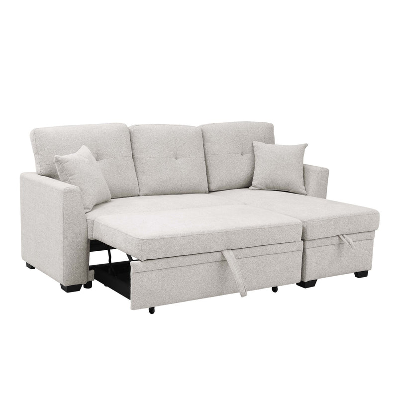 Upholstered Sectional & Pull Out Bed And Chaise Storage