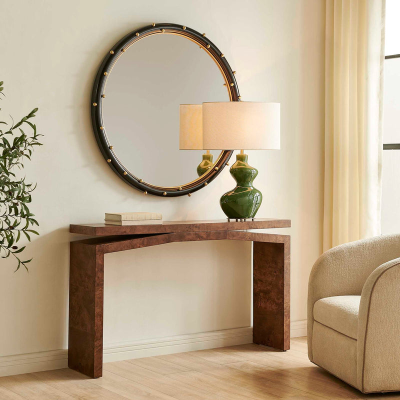 Naoko - Burl Wood Console Table - Woodtone