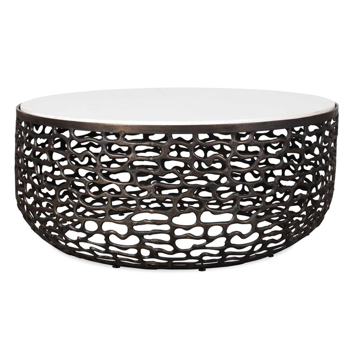 Sabena - Marble Outdoor Coffee Table - Black / White