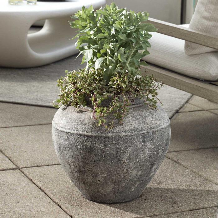 Echoes Of Time - Concrete Outdoor Planter - Dark Gray