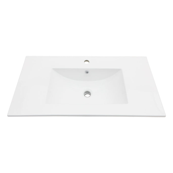 Premium Rectangular Vanity Top With Single Faucet Hole And Overflow