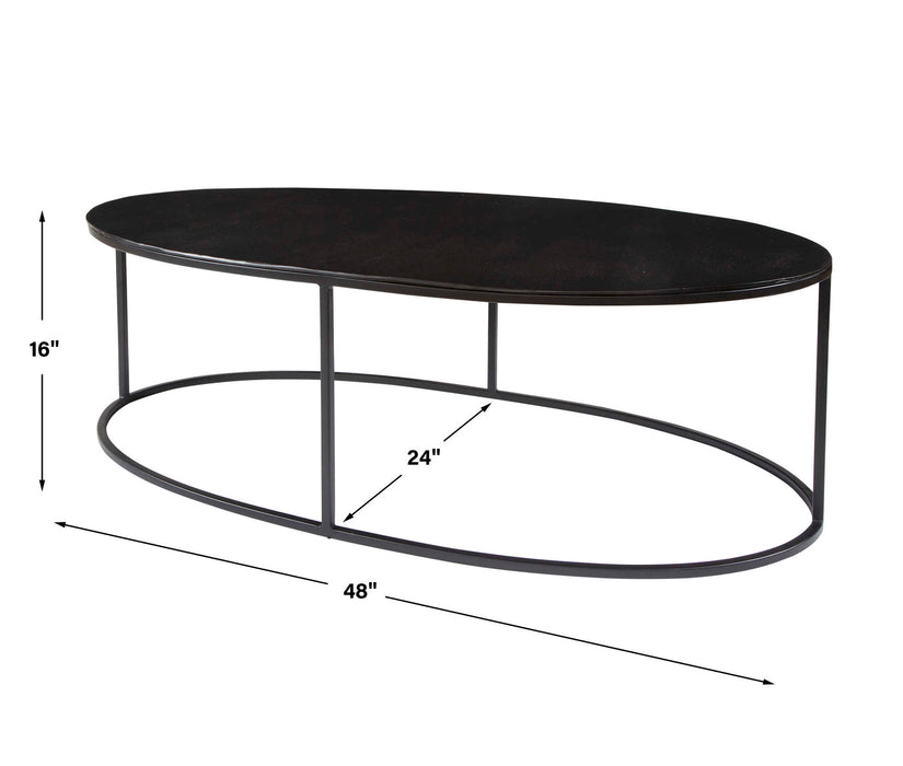 Coreene - Oval Coffee Table - Black