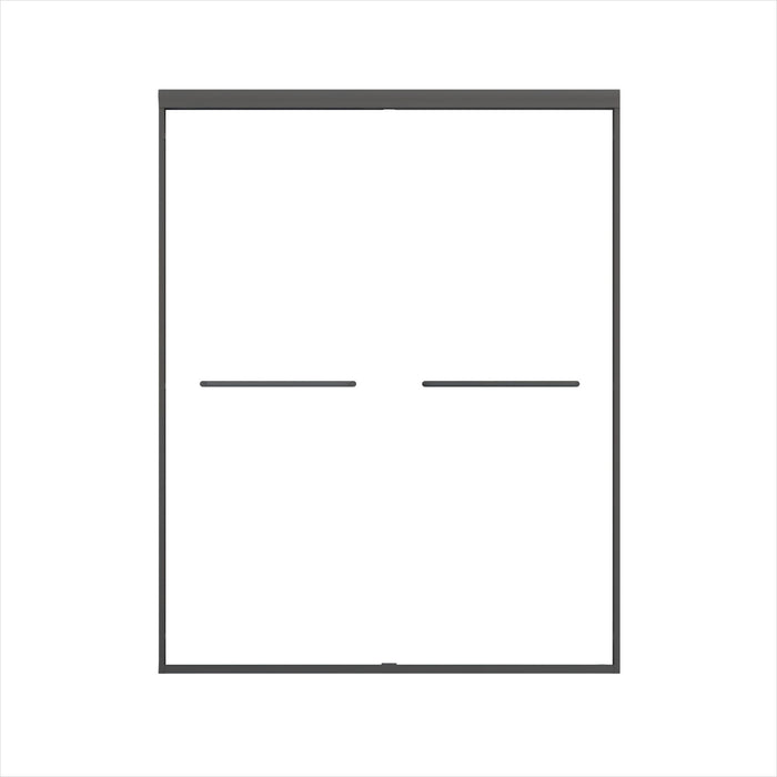 Double Sliding Shower Door, Semi-Frameless Bypass Bathroom Sliding Door With 1/4" (6 Mm) Tempered Glass For Walk-In Shower