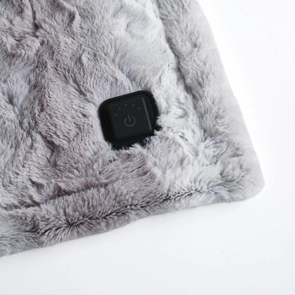 Heated Wrap Faux Fur Wearable Blanket Electric Throw