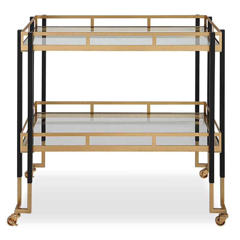 Kentmore - Modern Bar Cart - Gold