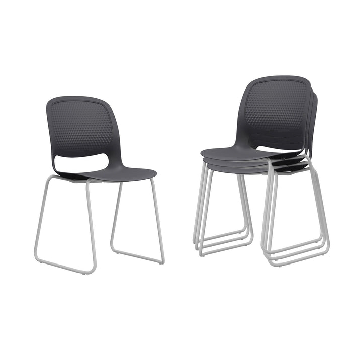 Stacking Chairs (Set of 4) - Black