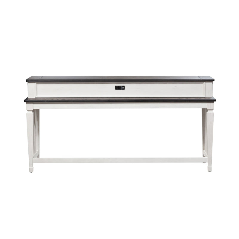 Allyson Park - Console Bar Table - Wirebrushed White / Charcoal