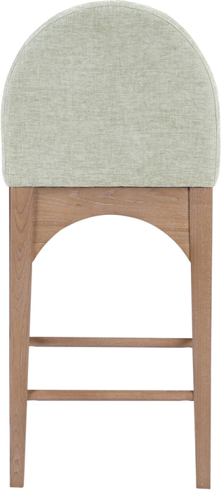 Waldorf - Chenille Stool With Natural Legs