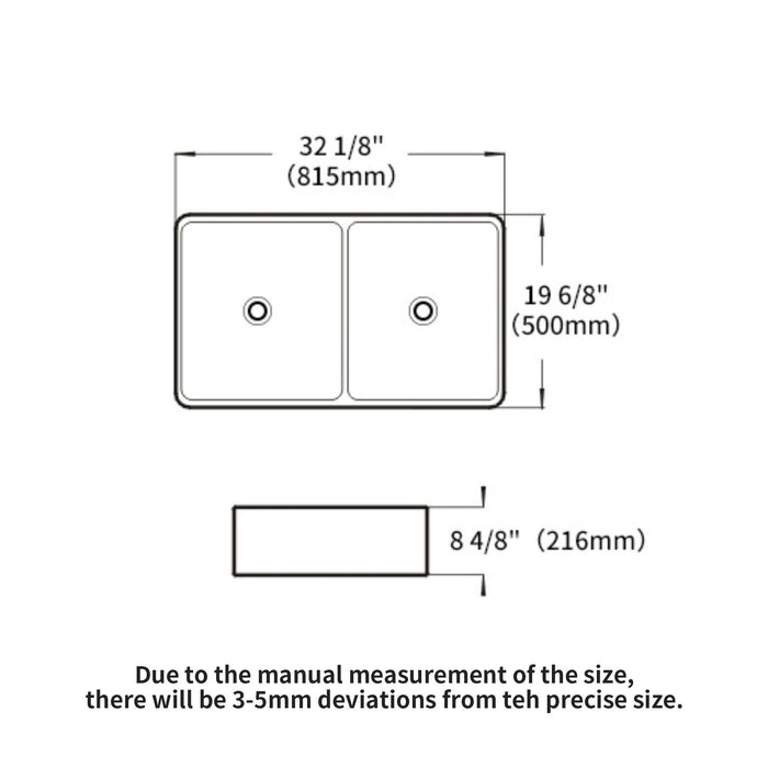 Double Bowl Apron Front Kitchen Sink 32", Sturdy And With Scratch Resistant - White