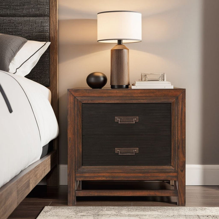 Branson - 2 Drawer Nightstand, Two Tone - Brown