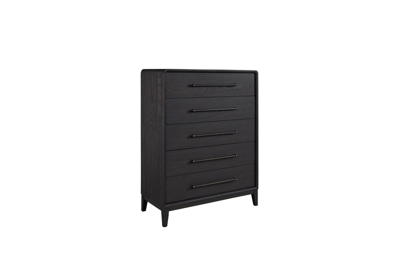 Elure - 5-Drawer Chest With Bar Pulls - Peppercorn