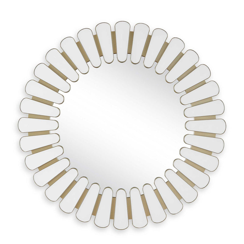 Miran - Glass Round Mirror - White