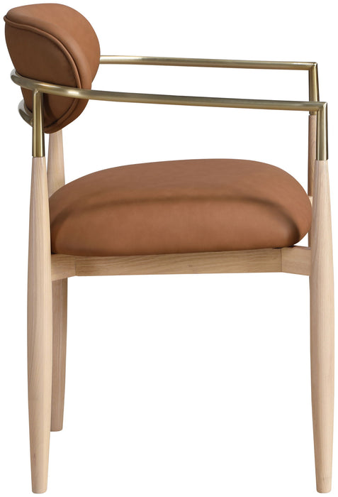 Riccio - Dining Arm Chair (Set of 2) - Natural And Gold Frame