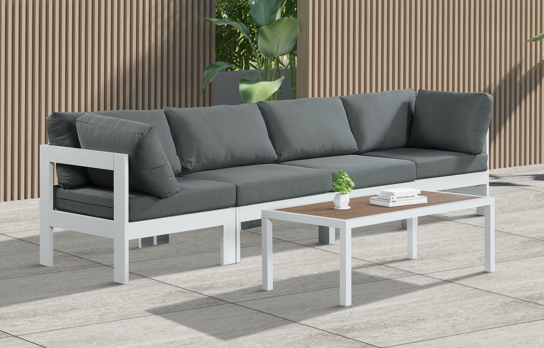 Nizuc - Outdoor Patio 4 Seat Modular Sofa With White Frame