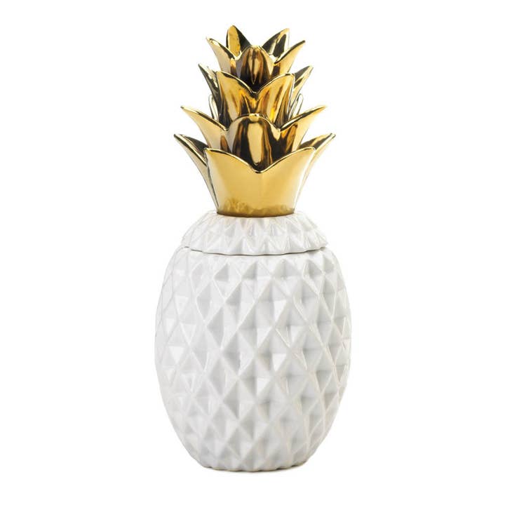 Gold Topped Pineapple Jar | 13"