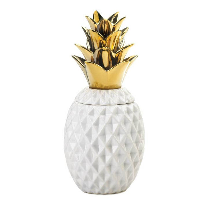 Gold Topped Pineapple Jar | 13"