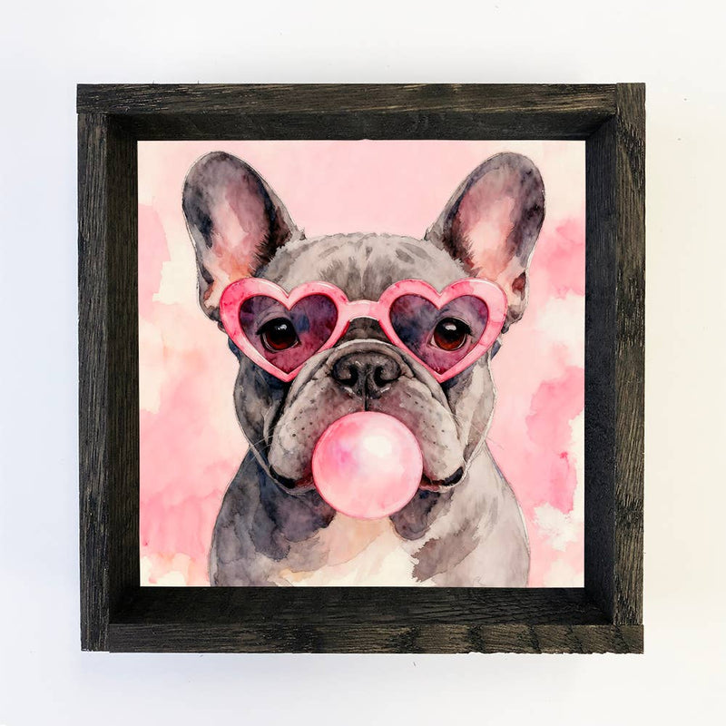 French Bulldog Heart Sunglasses Bubblegum - Grooming Salon