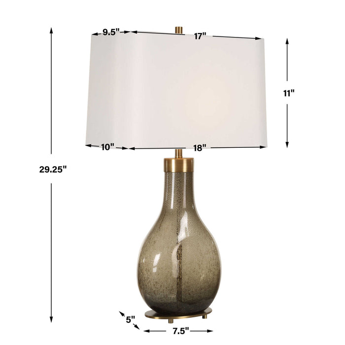 Shyla - Dark Glass Table Lamp - White