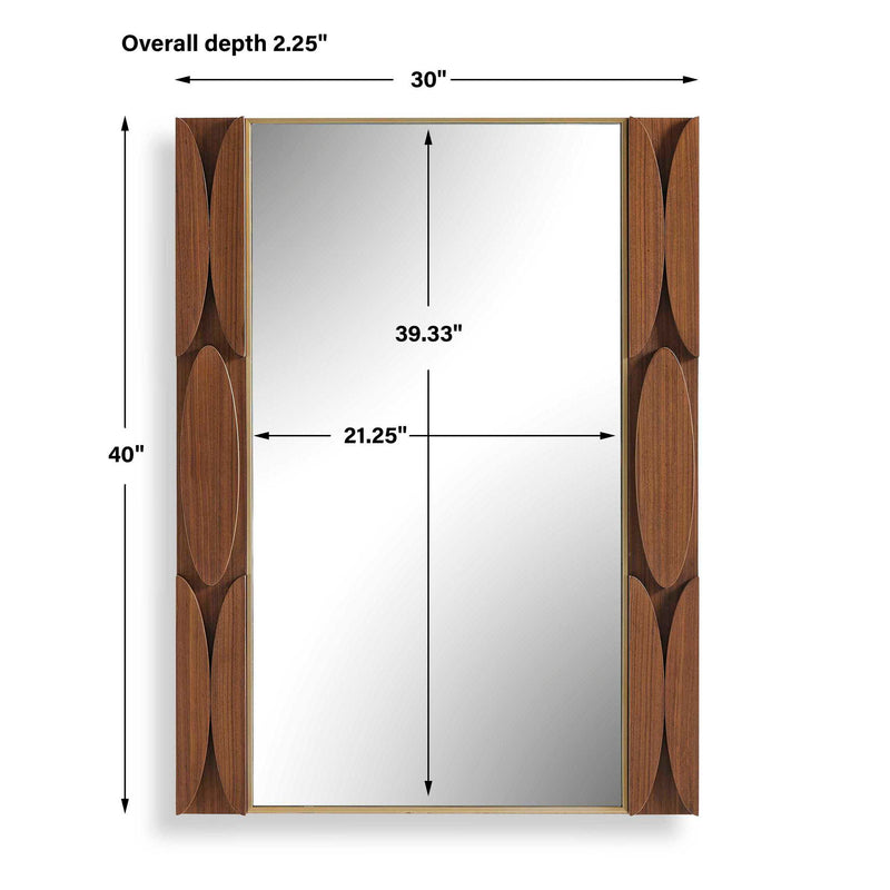 Macario - Mid-Century Wood Mirror - Woodtone