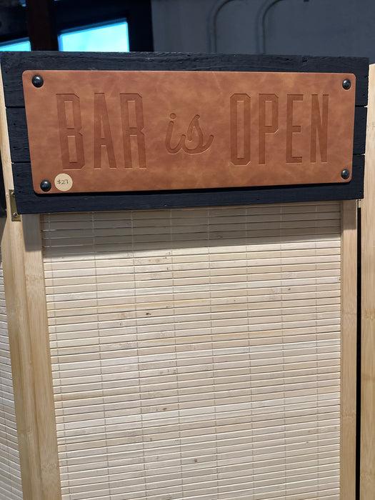 Leather/Wood Bar Sign