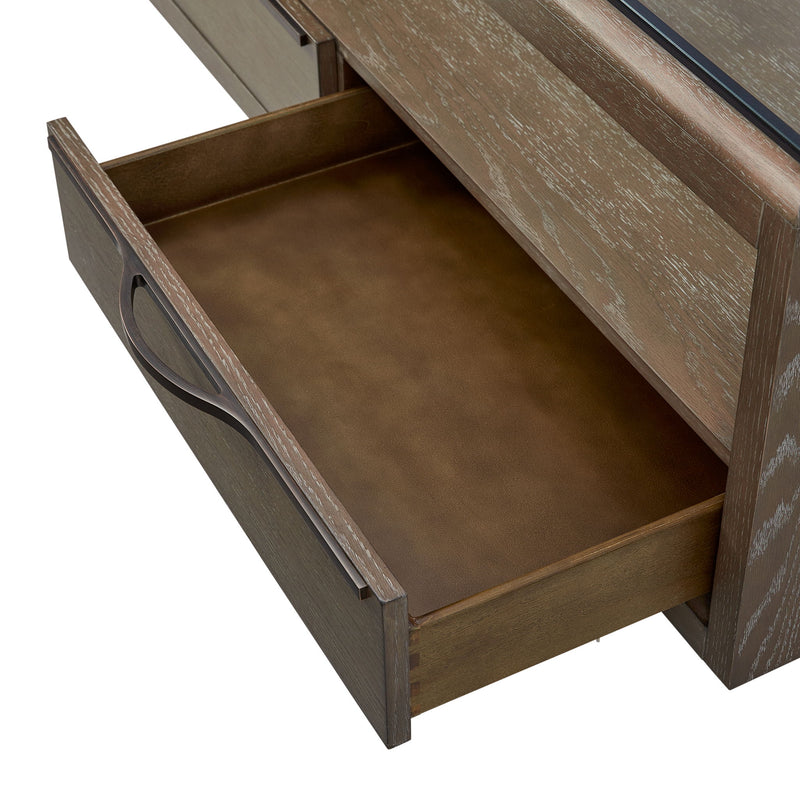 Trilogy - Glass Top Cocktail Table - Cocoa