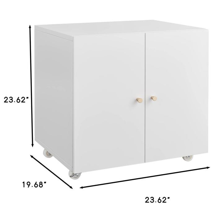 Office Furniture Copier Cabinet 2 Door Steel Copier Stand Mobile Pedestal File Printer Stand