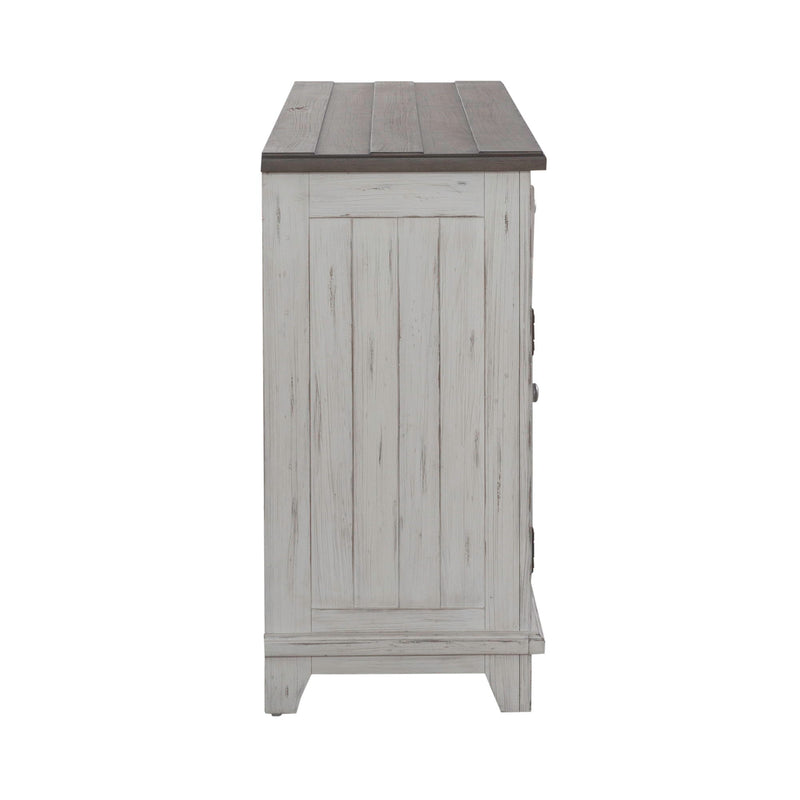 River Place - Accent Server - Riverstone White & Tobacco