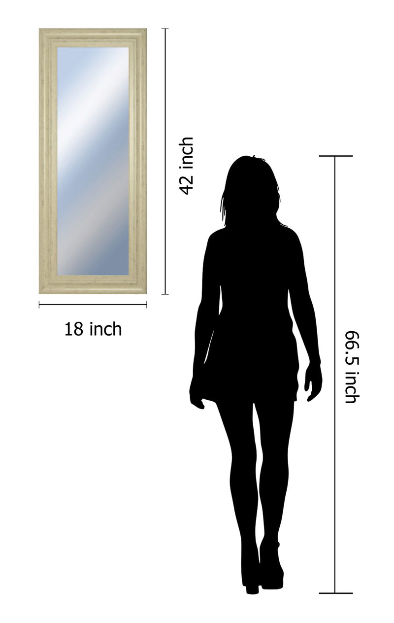 18x42 Decorative Framed Wall Mirror By Classy Art Promotional Mirror Frame #41 - Beige
