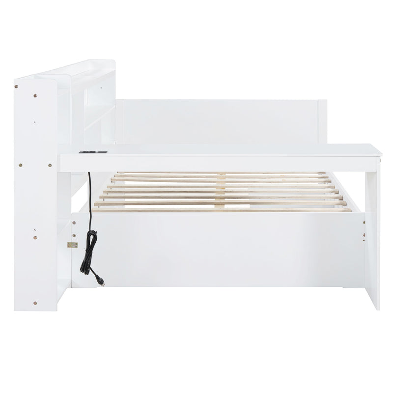 Daybed With 3 Drawers USB Ports And Desk