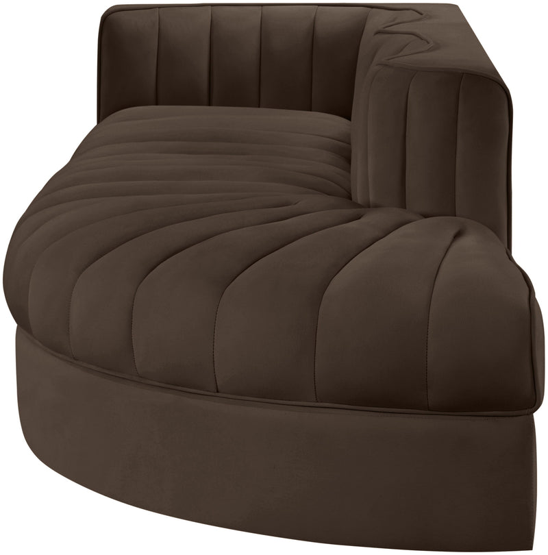 Rummi - Velvet Performance Fabric Upholstered 3 Piece Modular Sectional