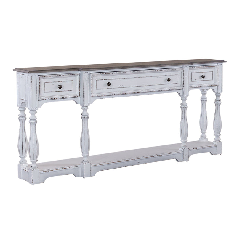 Magnolia Manor - 3 Drawer Hall Console Table - Antique White