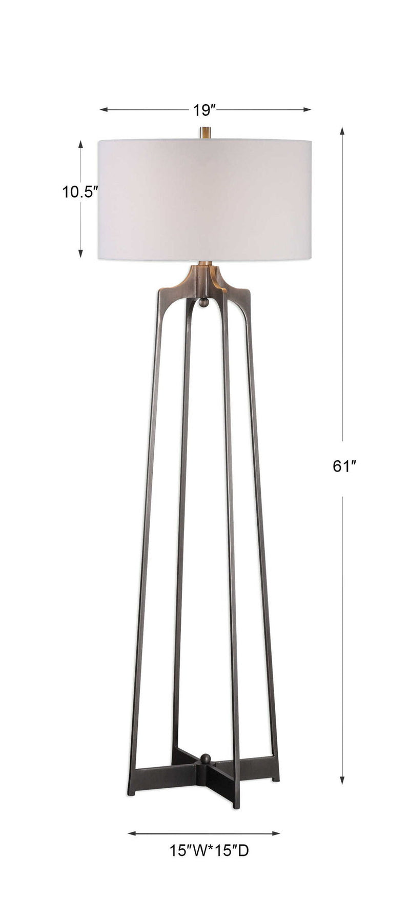 Adrian - Modern Floor Lamp - Pearl Silver