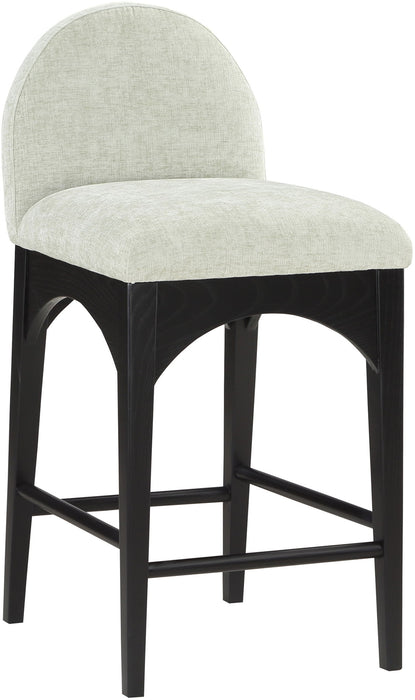 Waldorf - Chenille Stool With Black Legs