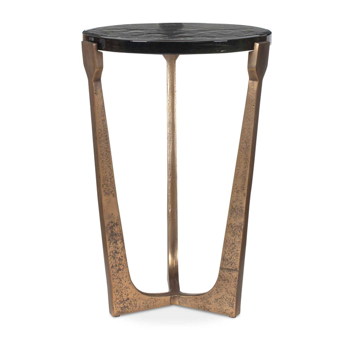 Bohdi - Outdoor Accent Table - Brass / Black