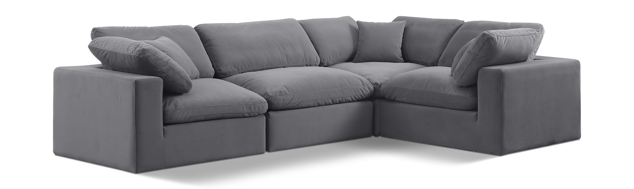 Comfy - 4 Piece Velvet Modular Sectional