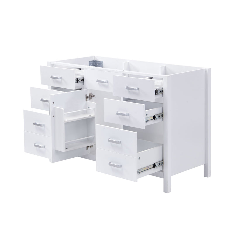 46.5" Modern Bathroom Vanity Cabinet Only, Soft Close Door & 6 Drawers - White