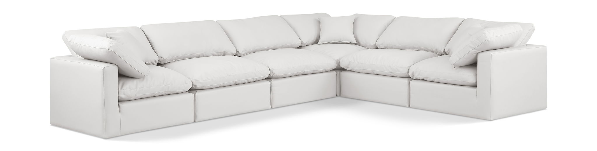Indulge - Faux Leather 6 Piece Modular Corner Sectional